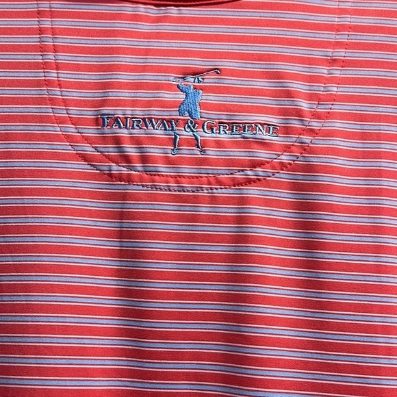 Men’s Fairway & Greene Striped Polyester & Spandex Golf Polo Size XL - Picture 7 of 8